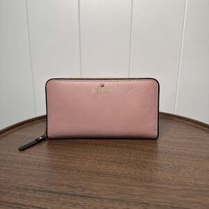 Kate Spade Cobble Hill Lacey Zip Around Wallet in Pebbled Pink Leather